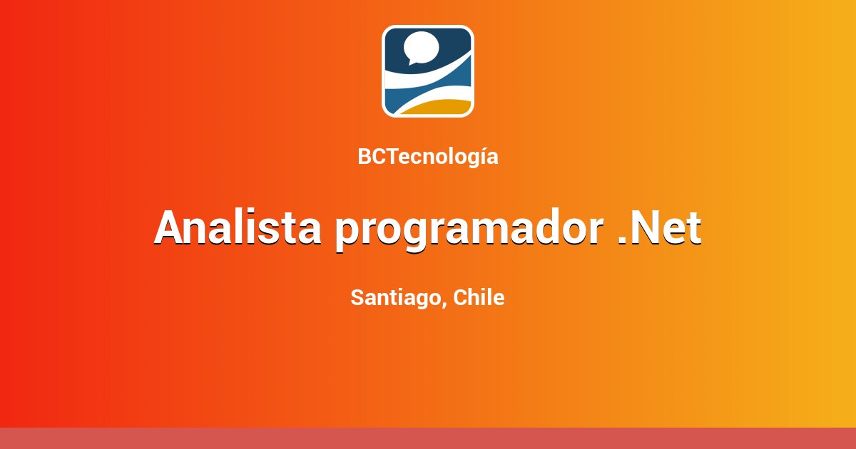 Analista programador .Net - Santiago